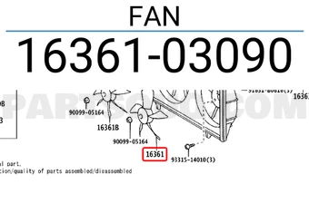 مروحة كامري 98-02 5 ريشه يسار دينسو