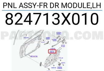 PANEL ASSY-FRONT DR MODULE,LH -  ,-ماكينة زجاج امامي يسار
