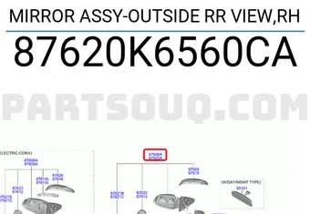 MIRROR ASSY-OUTSIDE RR VIEW,RH  مراية