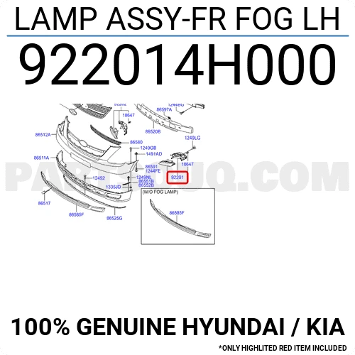 LAMP ASSY-FRONT FOG,LH-كشاف امامي يسار