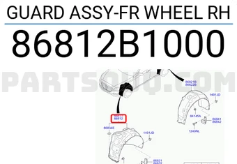 GUARD ASSY-FRONT WHEEL,RH -   -بطانة رفرف امامي يمين