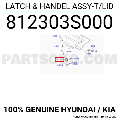 LATCH & HANDEL ASSY-TRUNK LID  -/-قفل شنطة